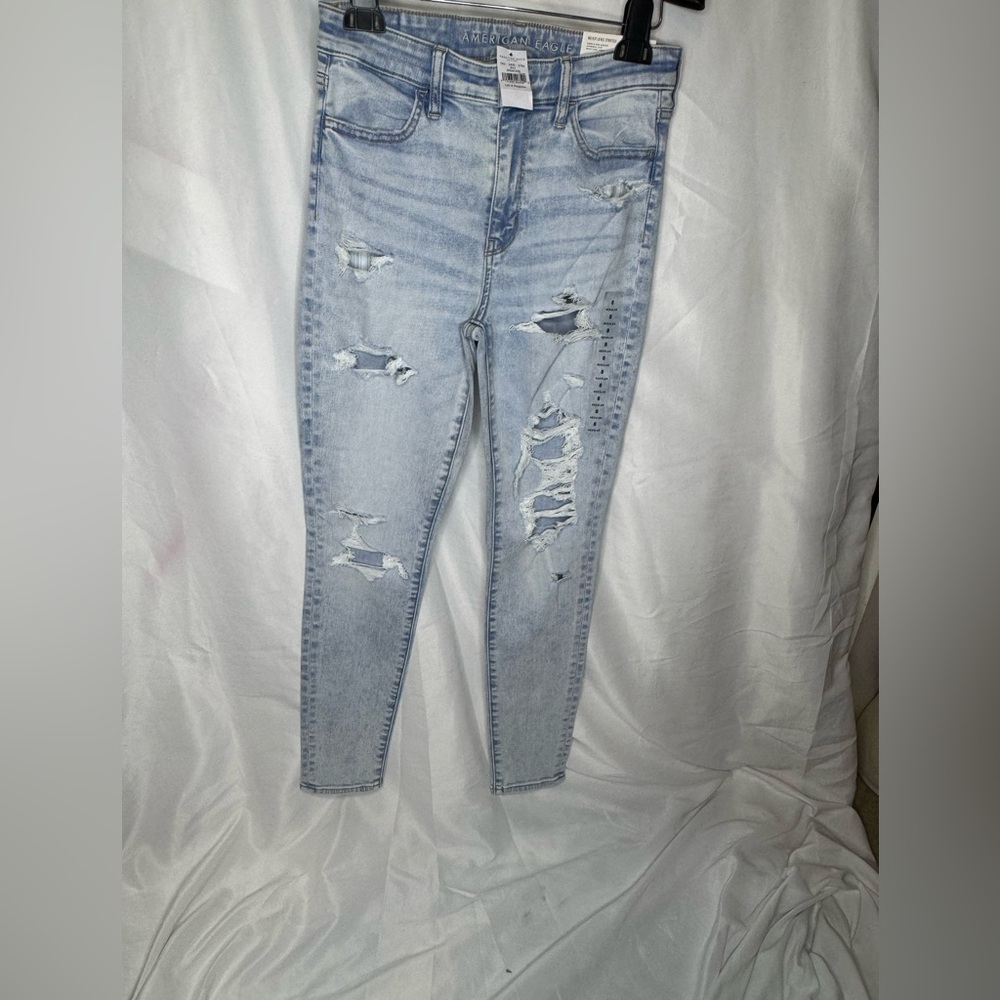 American Eagle Outfitters Blue Skinny Jeans Distressed